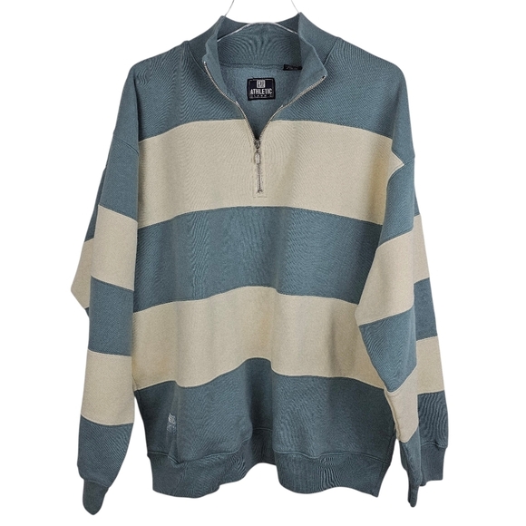 GAP Tops - Vintage Gap Athletic Classic Striped 1/4 Zip Sweatshirt